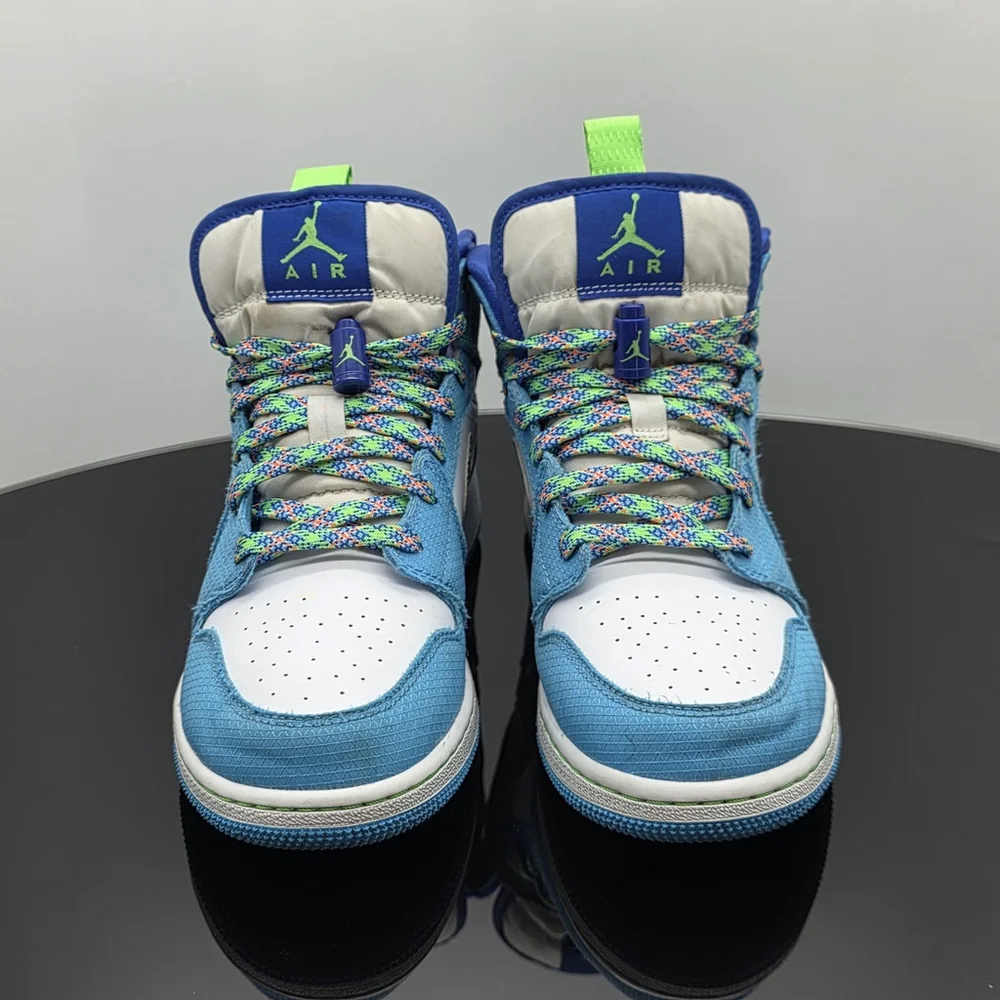 Gorp Jordan 1 Mid SE GS Sprite Blue Youth 7Y UK6 EUR40 DA8010-400 Retro - Picture 4 of 8